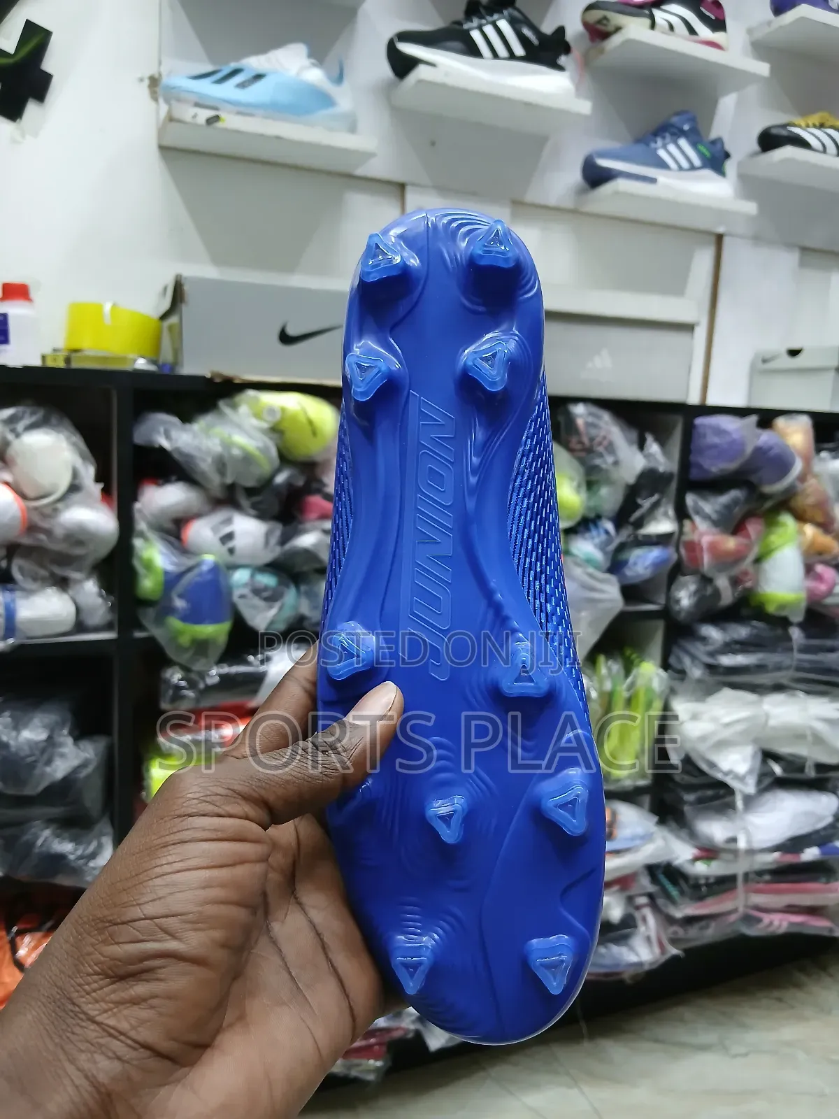 Blue Adidas Junior Football Soccer Boots