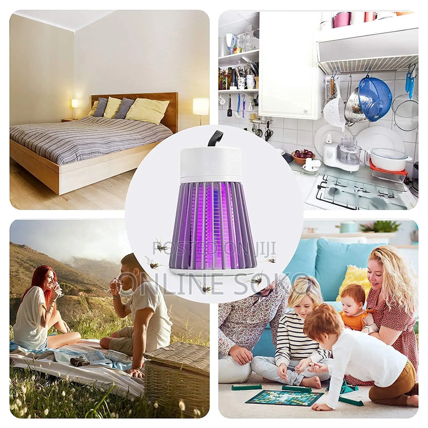 Portable Electric Shock Mosquito Flies Insect Zapper Killing Lamp