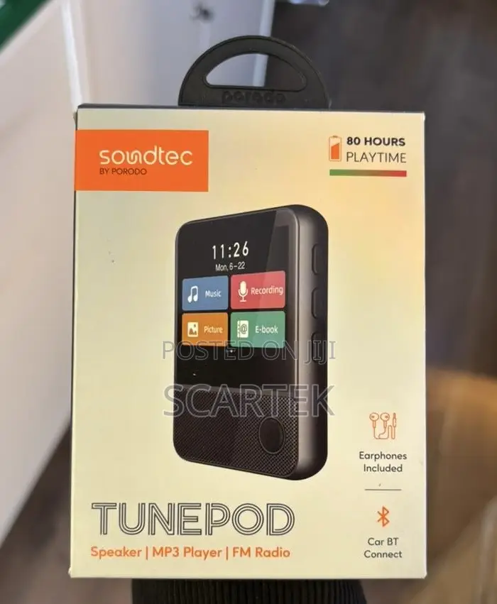 Porodo Soundtec Tunepod Speaker Mp3 Player With Fm Radio & Car Bt