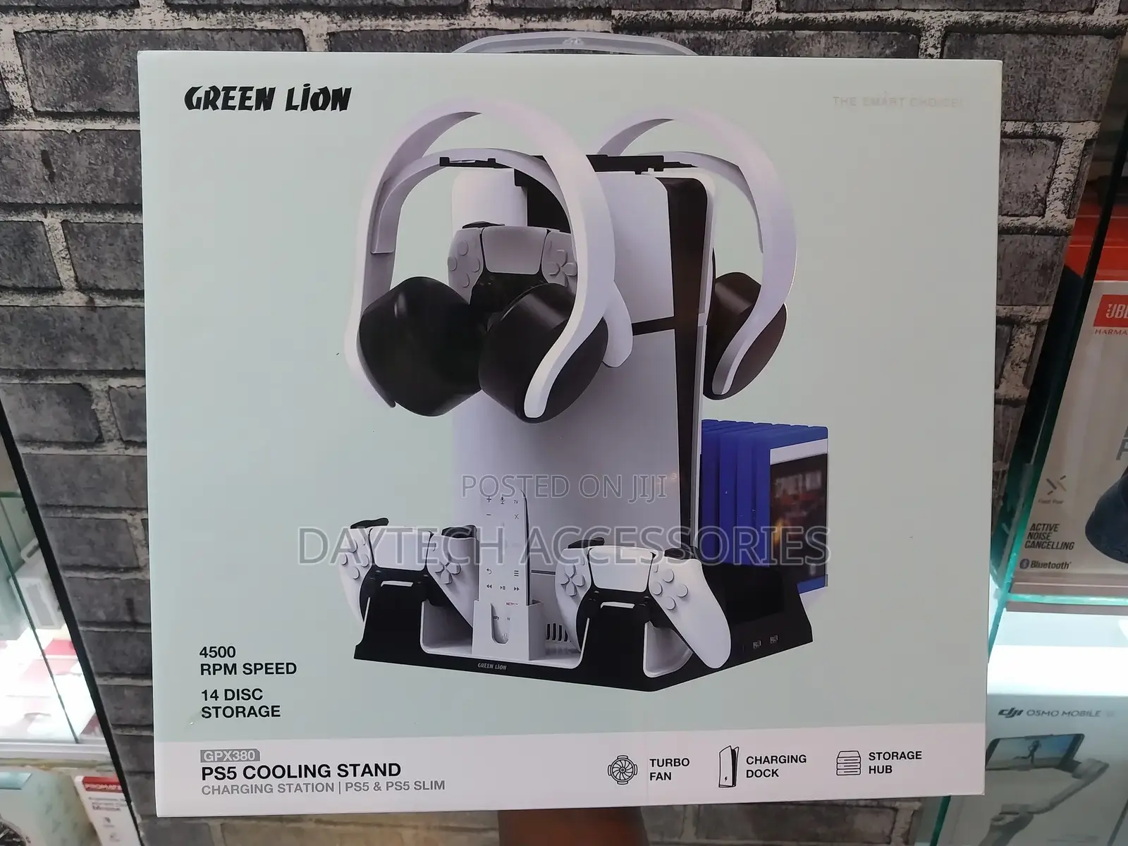 Green Lion Compatible With Ps5/Ps5 Slim Cooling Stand Charging Station