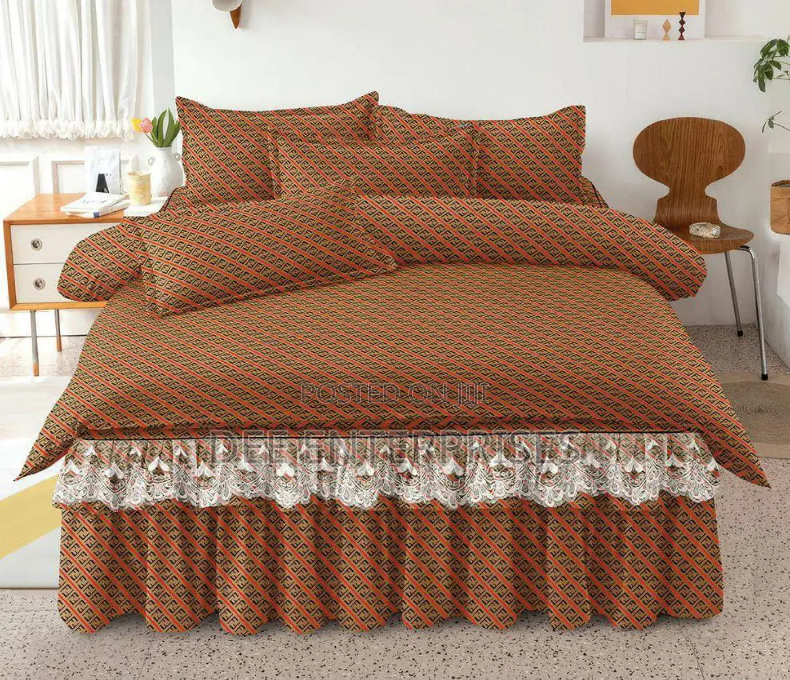 6pc Bedskirt Plus Bedsheet Set