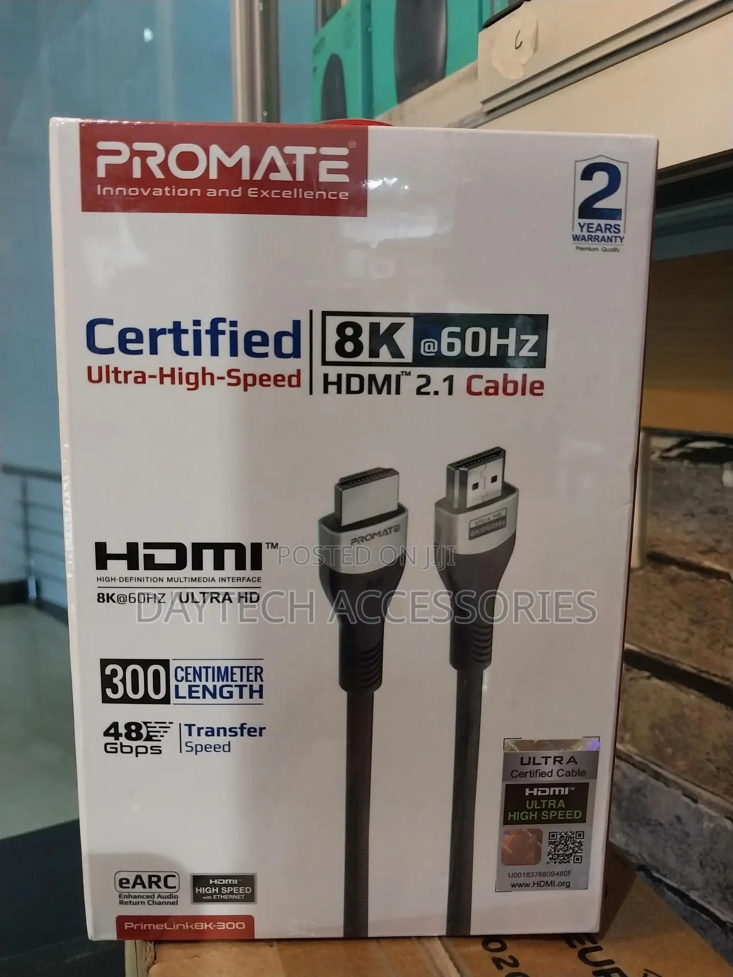 Promate Primelink8k-300 Hdmi 2.1 Cable 48gbps at 60hz 3m