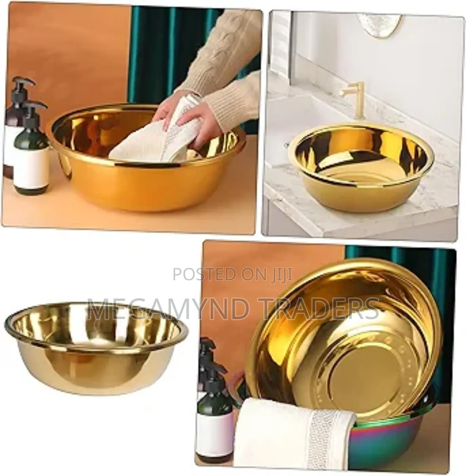 Golden Stainless Steel Bowl 32cm /Multipurpose Bowl 32cm
