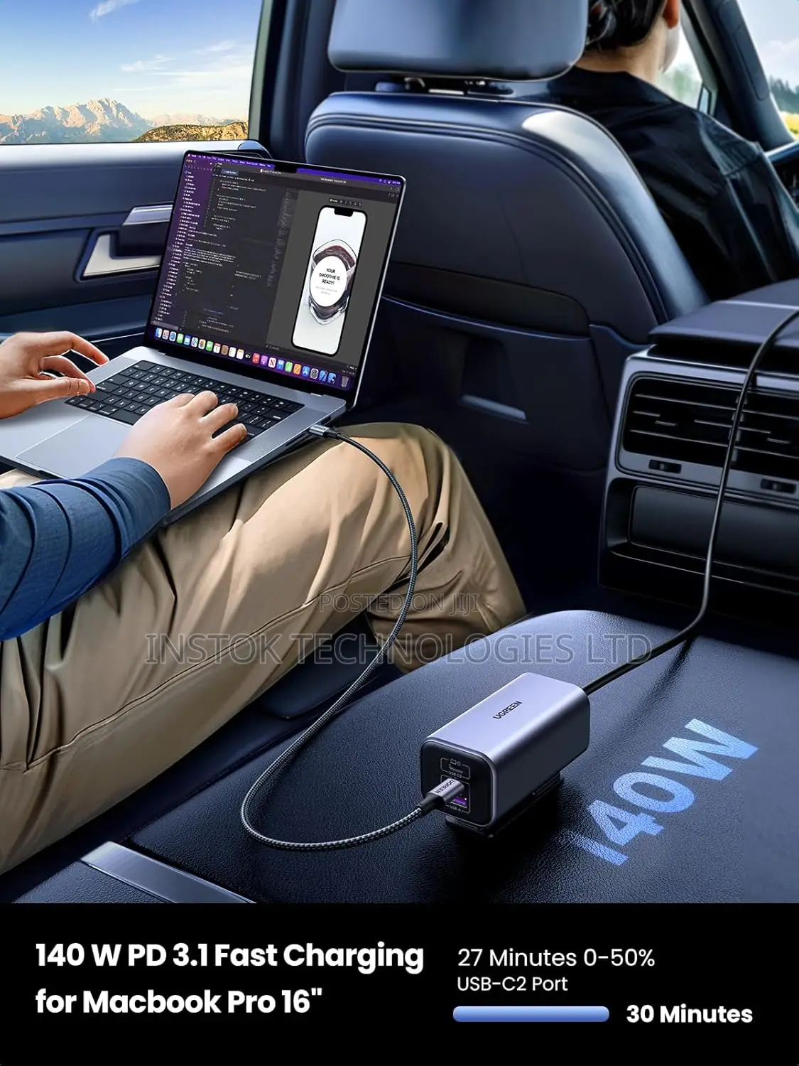 Ugreen 150w 4-Port Gan Fast Car Charger