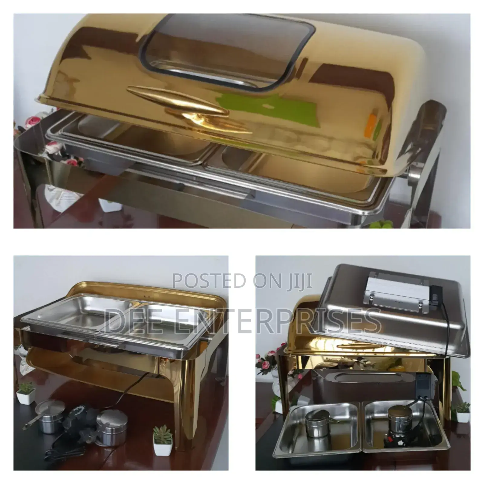 Electric Heating Option Golden Chaffing Dish