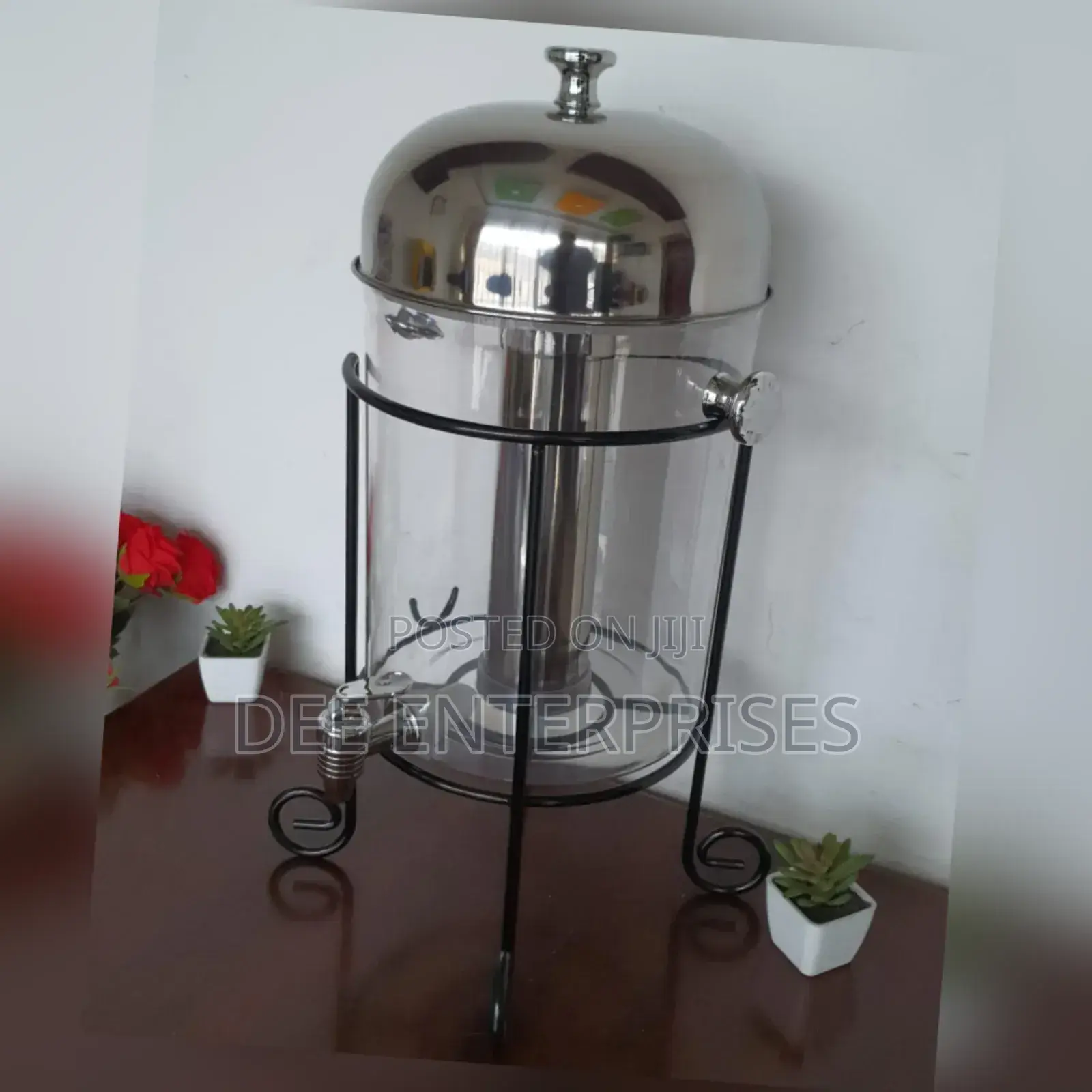 8l Juice Dispenser With Stainless Steel Ice Cube Tube