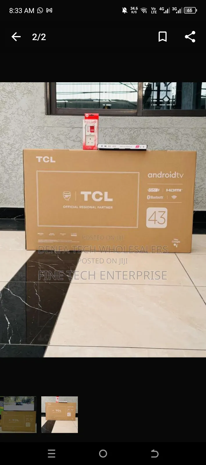 Tcl 43 Smart Android Tv Frameless