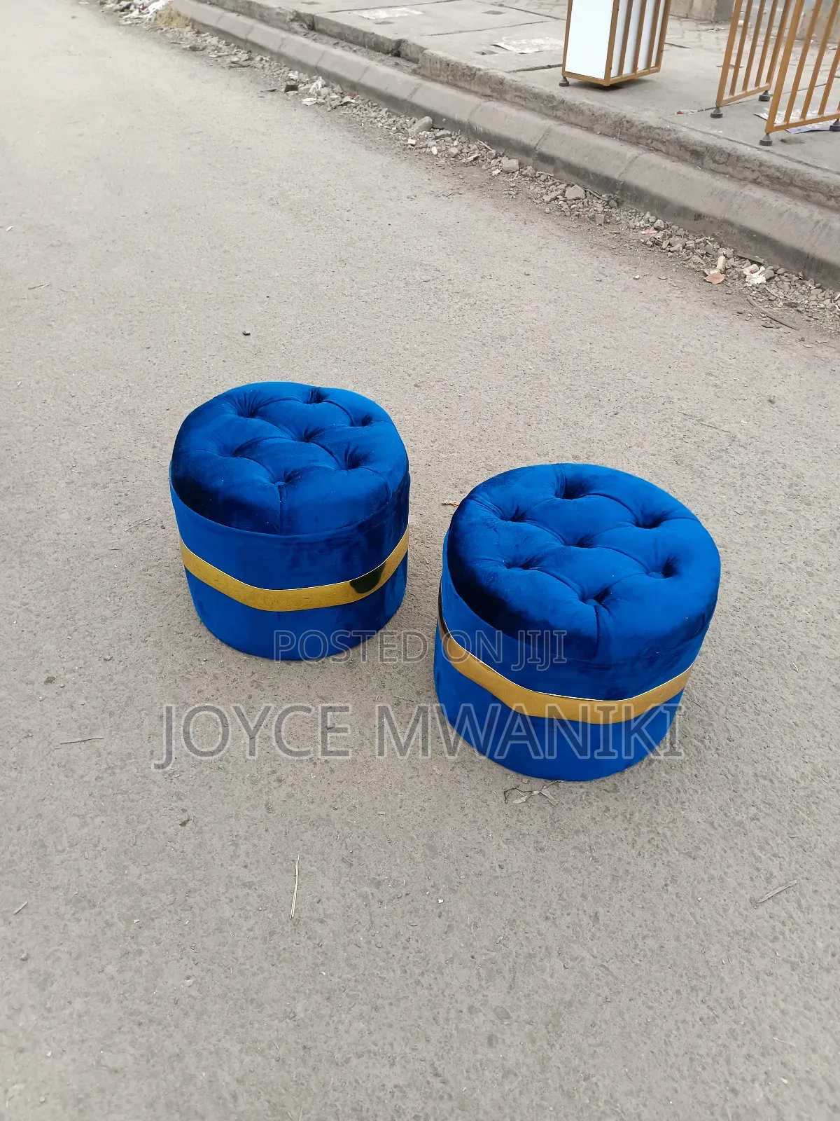 Blue Pedicure Poufs or Stools 