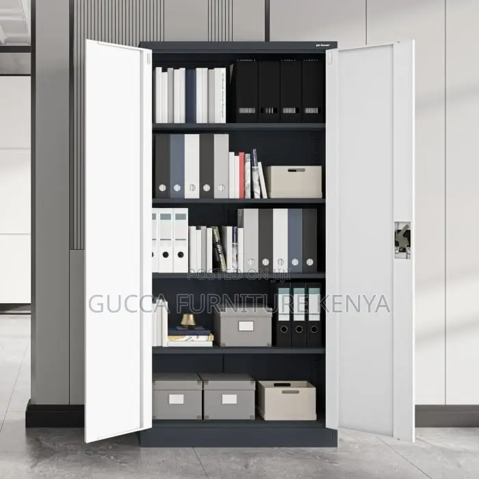 Office Cabinet: Modern 2-Door Metallic Office File Cabinet(Gray)