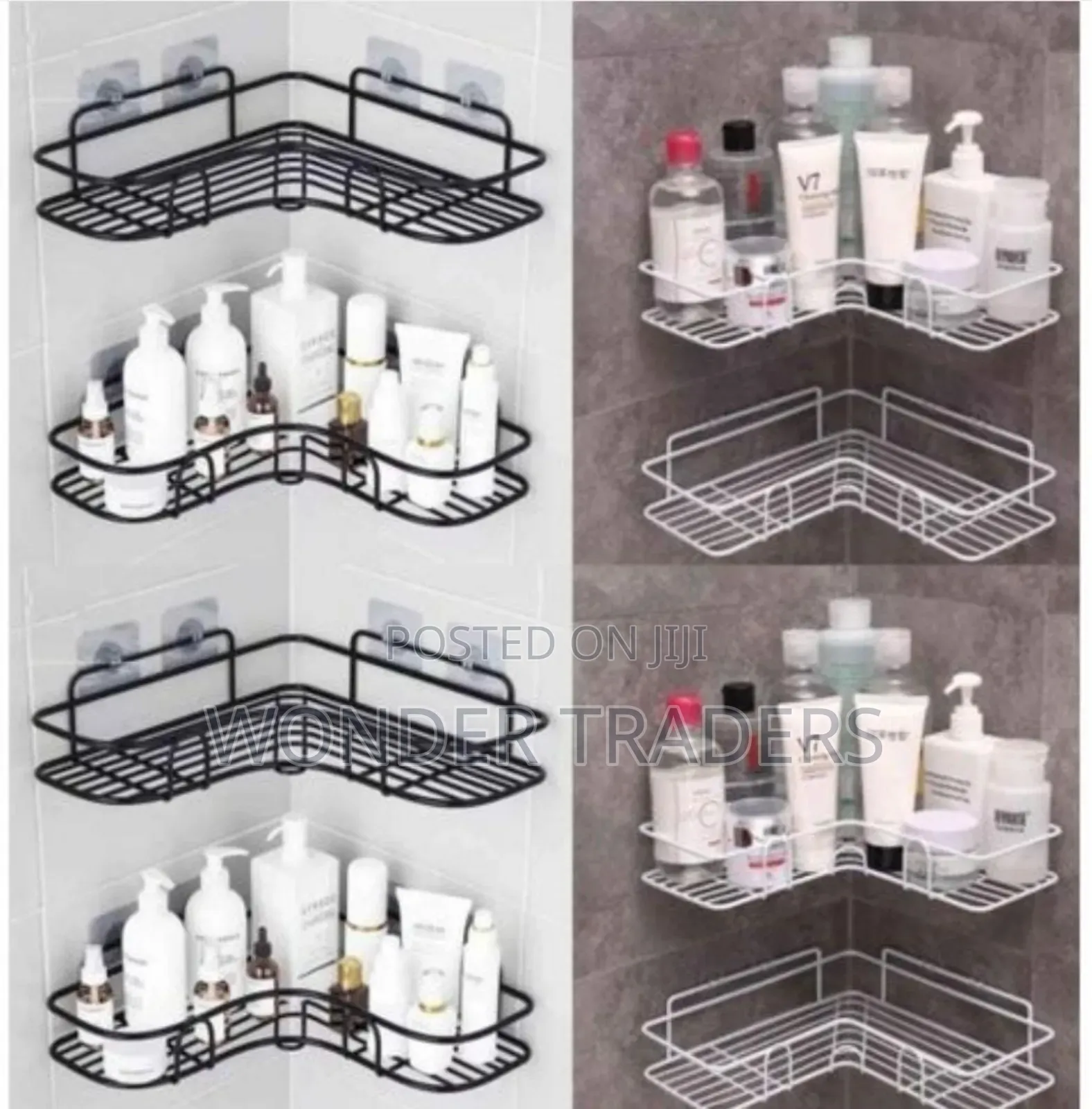 *Metallic Corner Triangular Bathroom/Kitchen Organizer