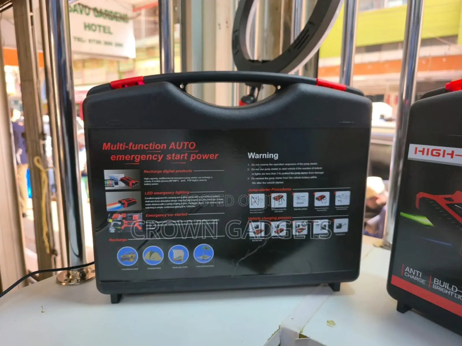 Rechargeable Auto Jump Starter With Torch, Warning Light Usb