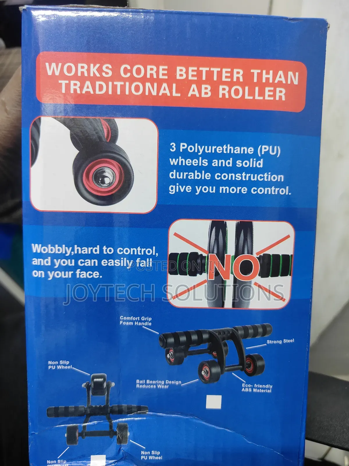 4 Wheel Ab Wheel Roller - Workout System - With Knee Protection Pad