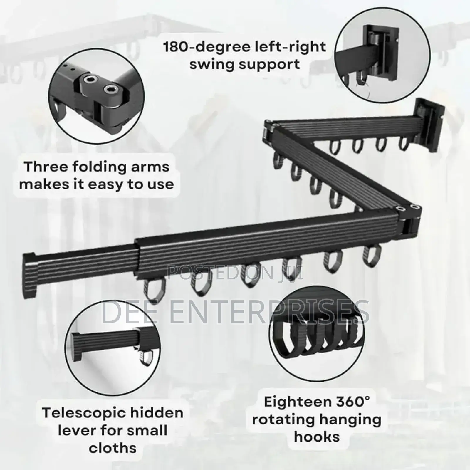 Foldable Wall Mounted Drying Rack Clothes
