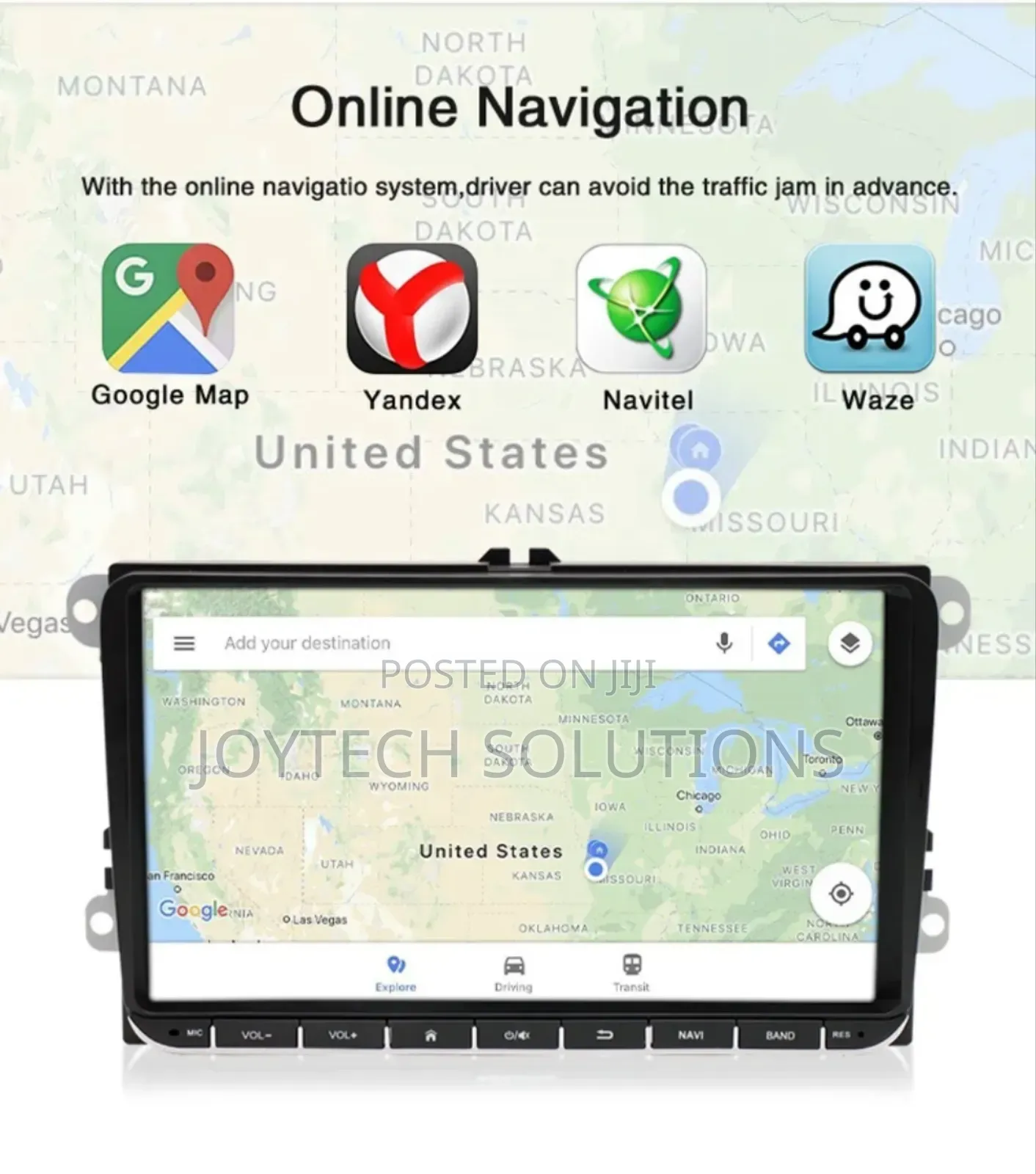 Wireless Carplay Screen 10.1 Touch Screen Stereo With Reverse Camera