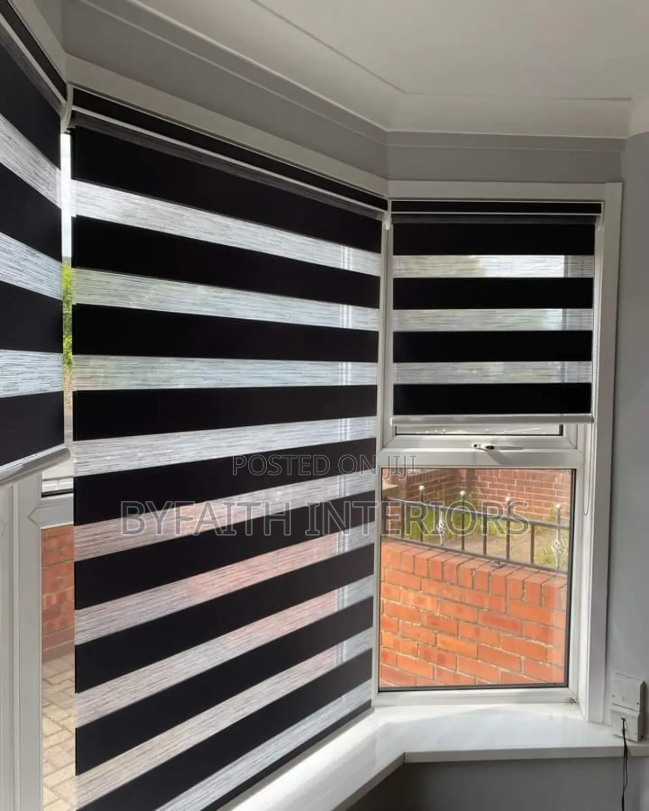 Black Horizontal Office Roller Blinds