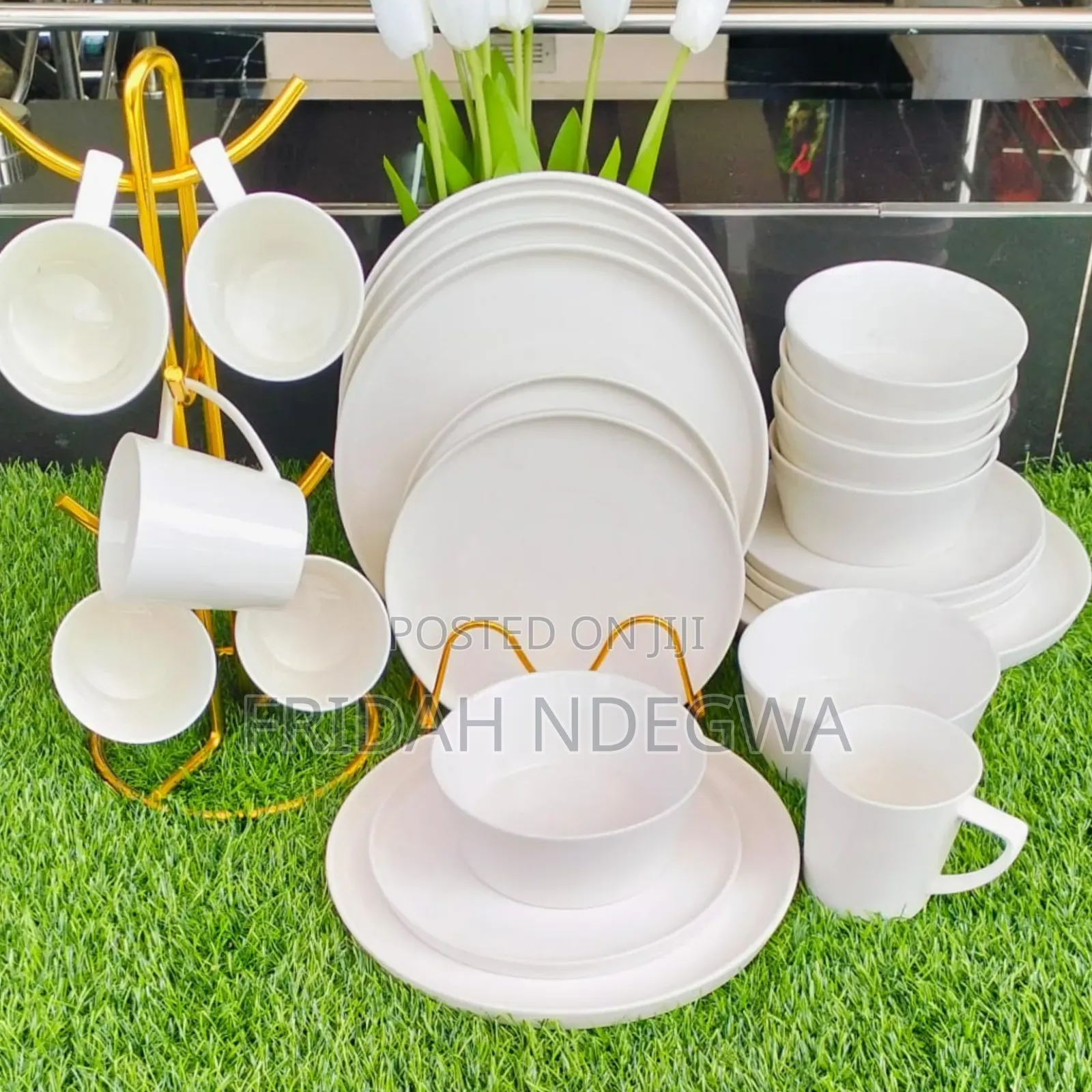24 PCS All White Dinnerset