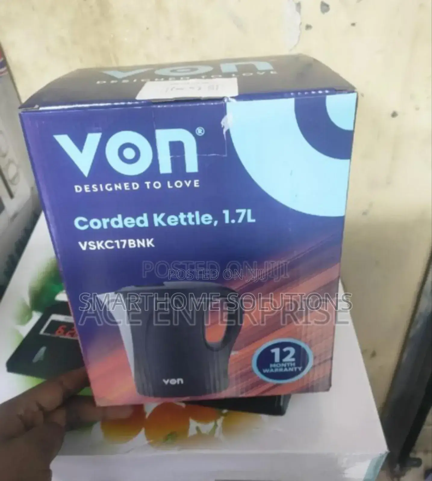 Corded Von 1.7l Electric Kettle