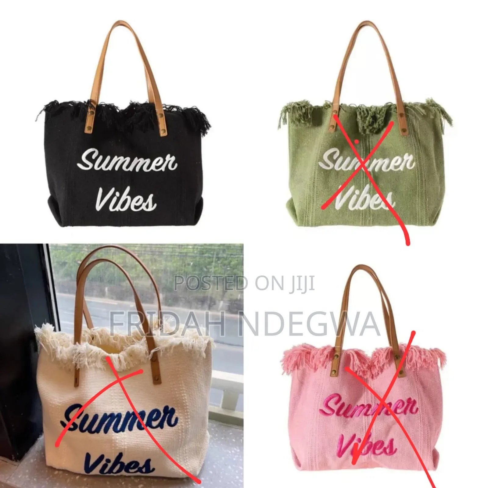 Summer Vibes' Large Capacity Women Beach/ Market Bag