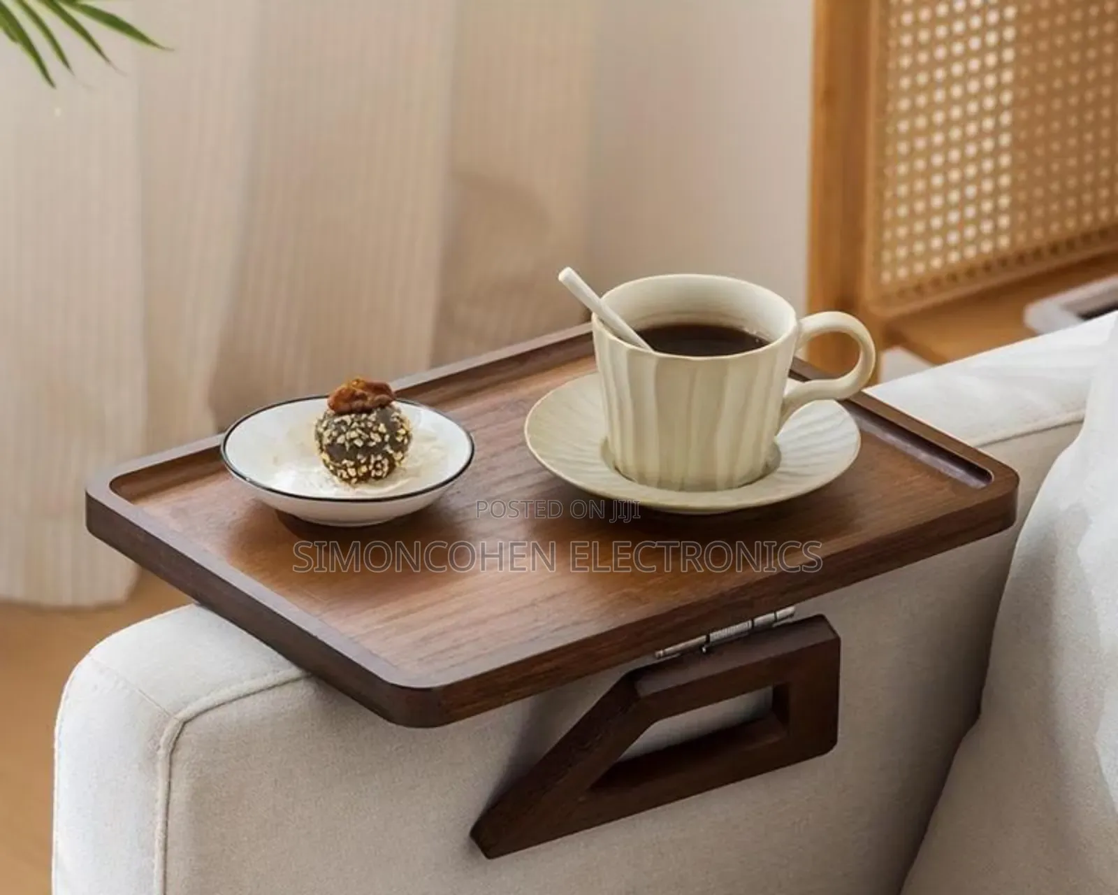 Foldable Wooden Sofa Armrest Tray Clip