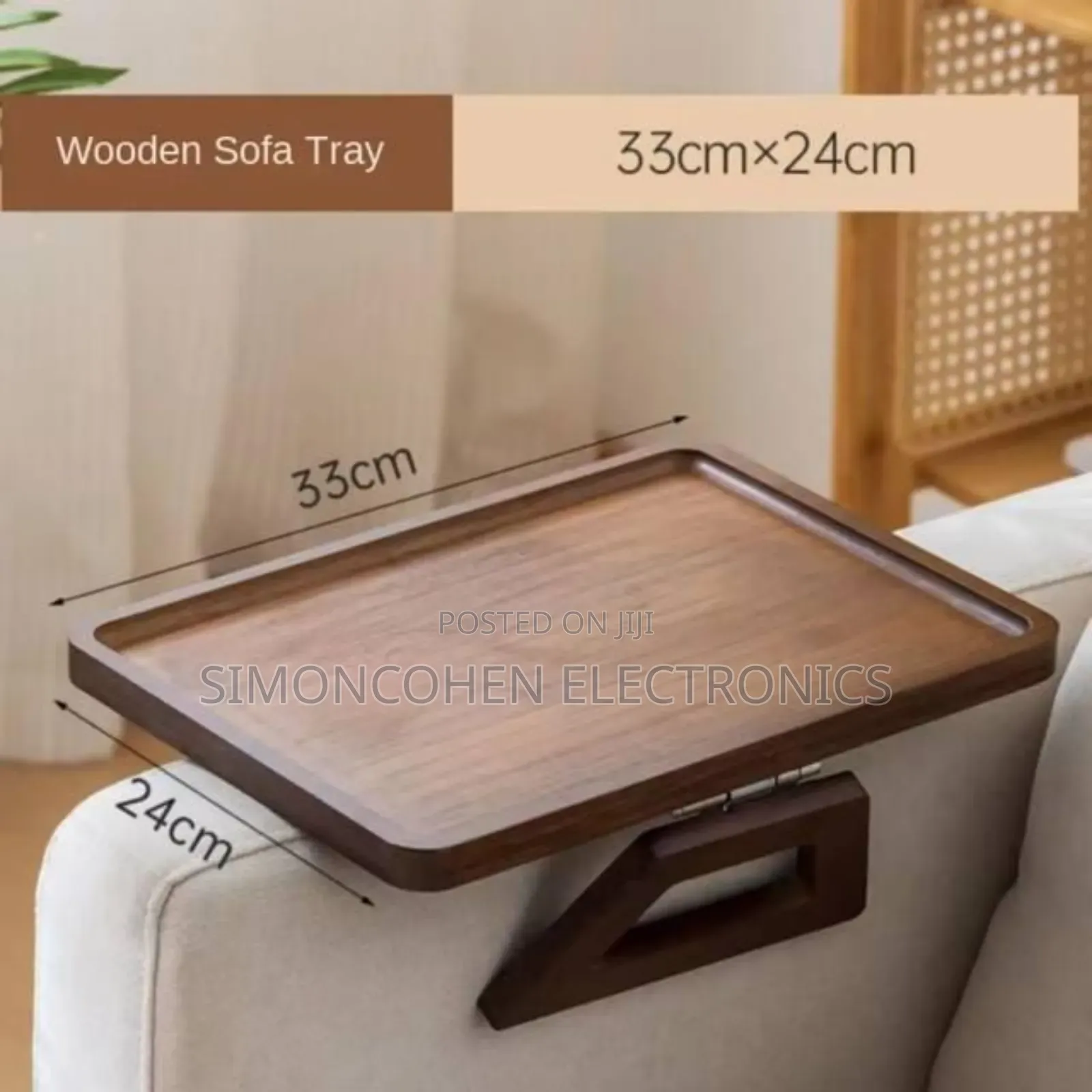 Foldable Wooden Sofa Armrest Tray Clip