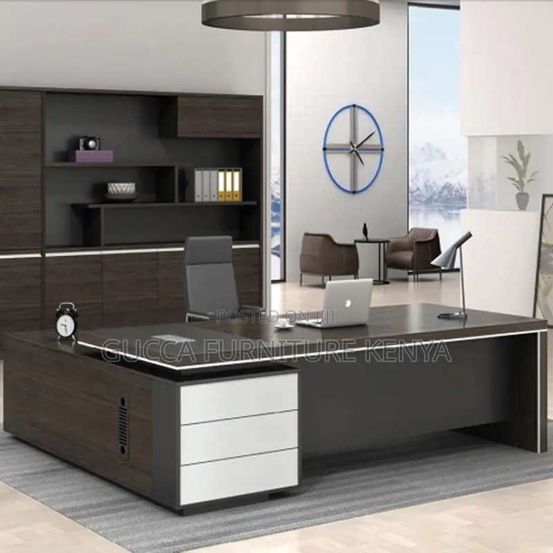 Office Table: 1.8m Wooden Executive L-Table for Director's
