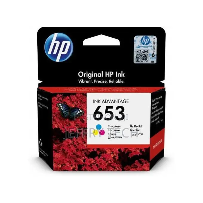 Hp 653 Tri-Color Original Ink Cartridge +Free