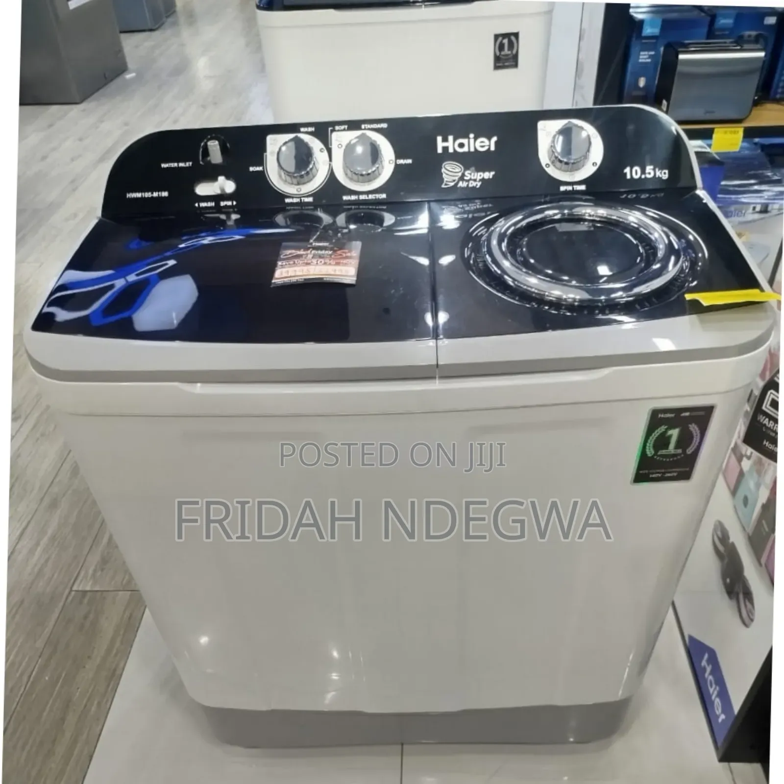 Haeir 10.5kgs Twin Tub Semi Automatic Washing Machine
