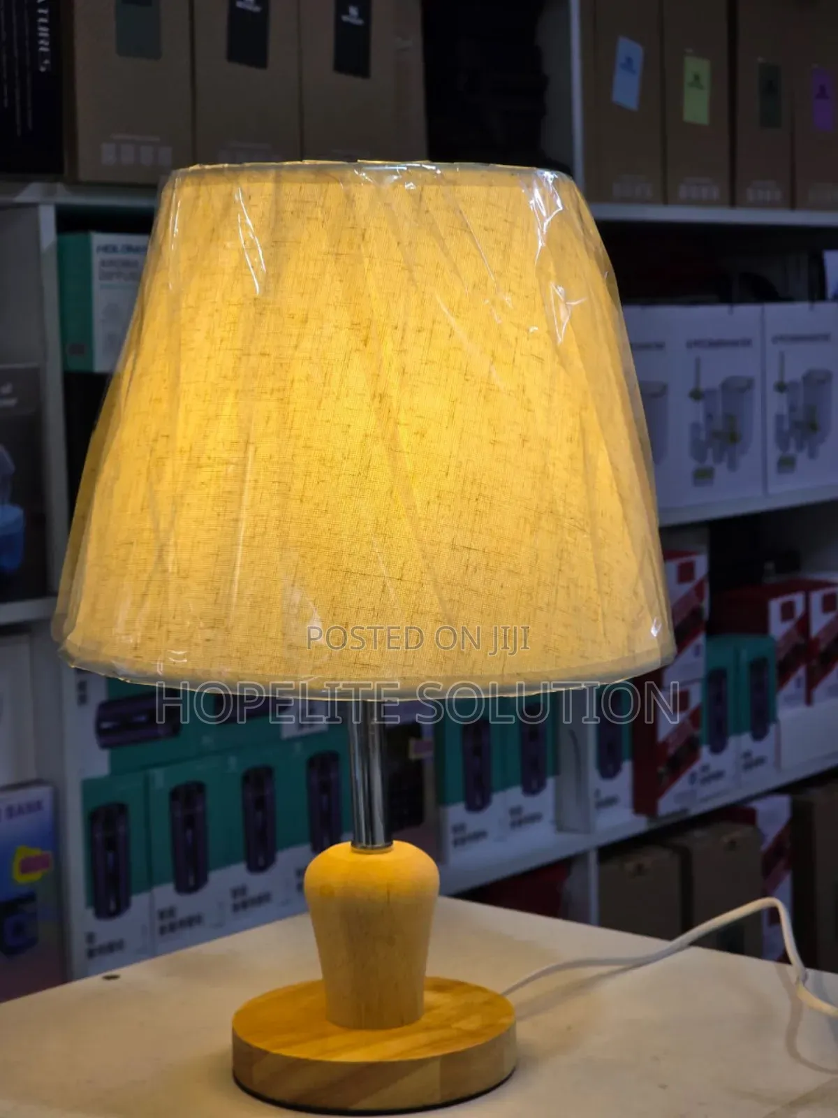 Wood Fabric Table Lamp