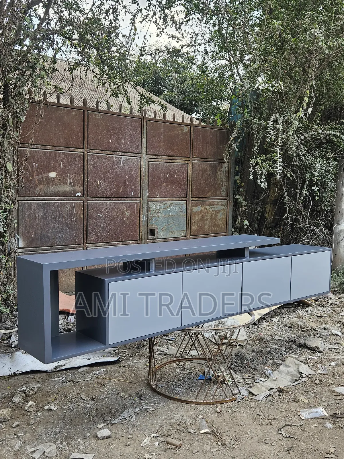 7ft Grey Tv Stand