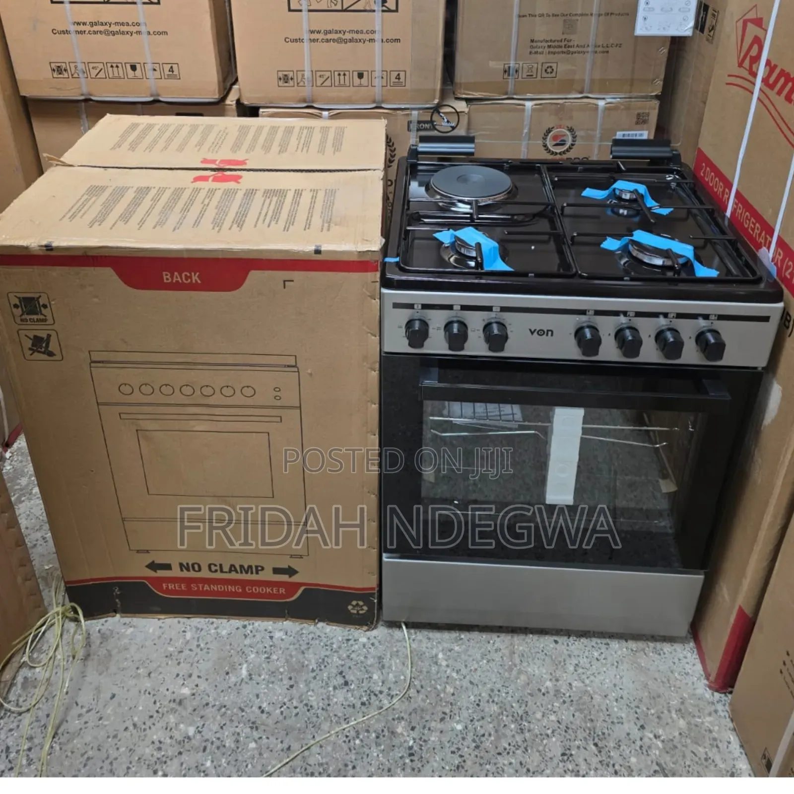 60*60 Von Cooker 3 Gas + 1 Electric  Standing Cooker
