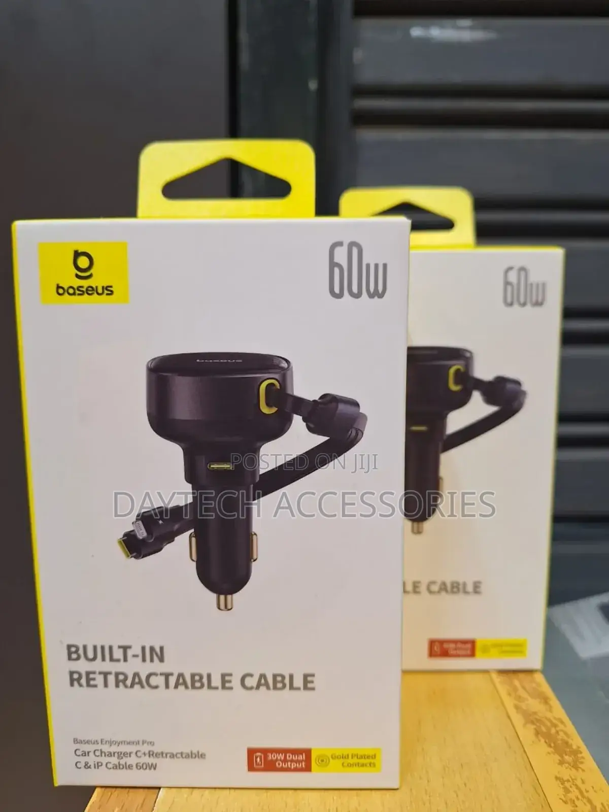 Baseus Enjoyment Pro Car Charger C+Retractable C Ip Cable 60w.