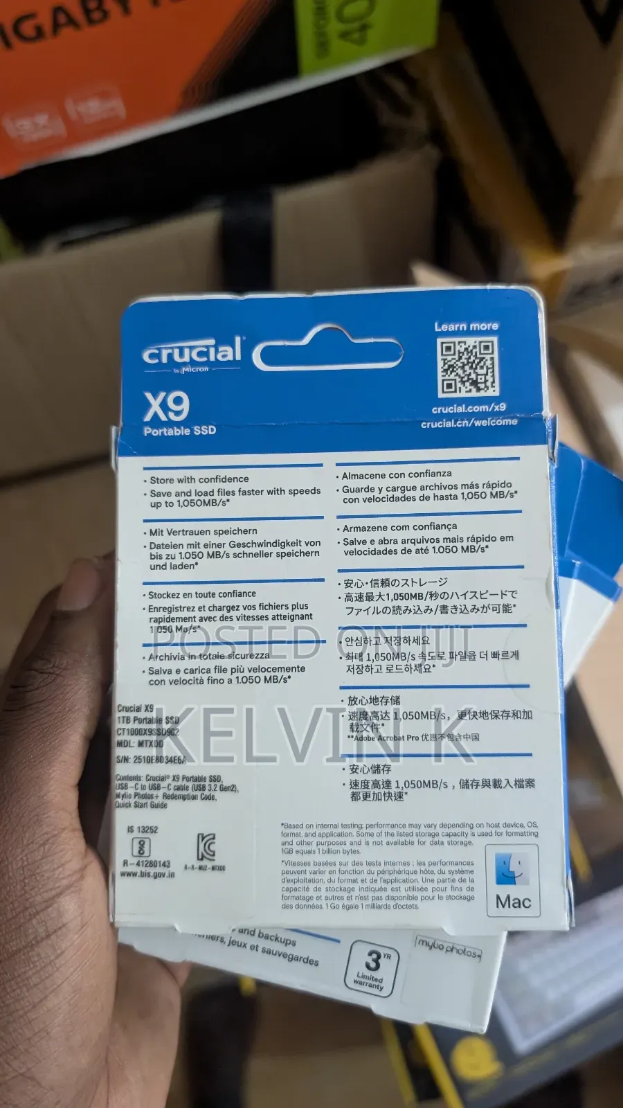 Crucial X9 1tb Portable External SSD