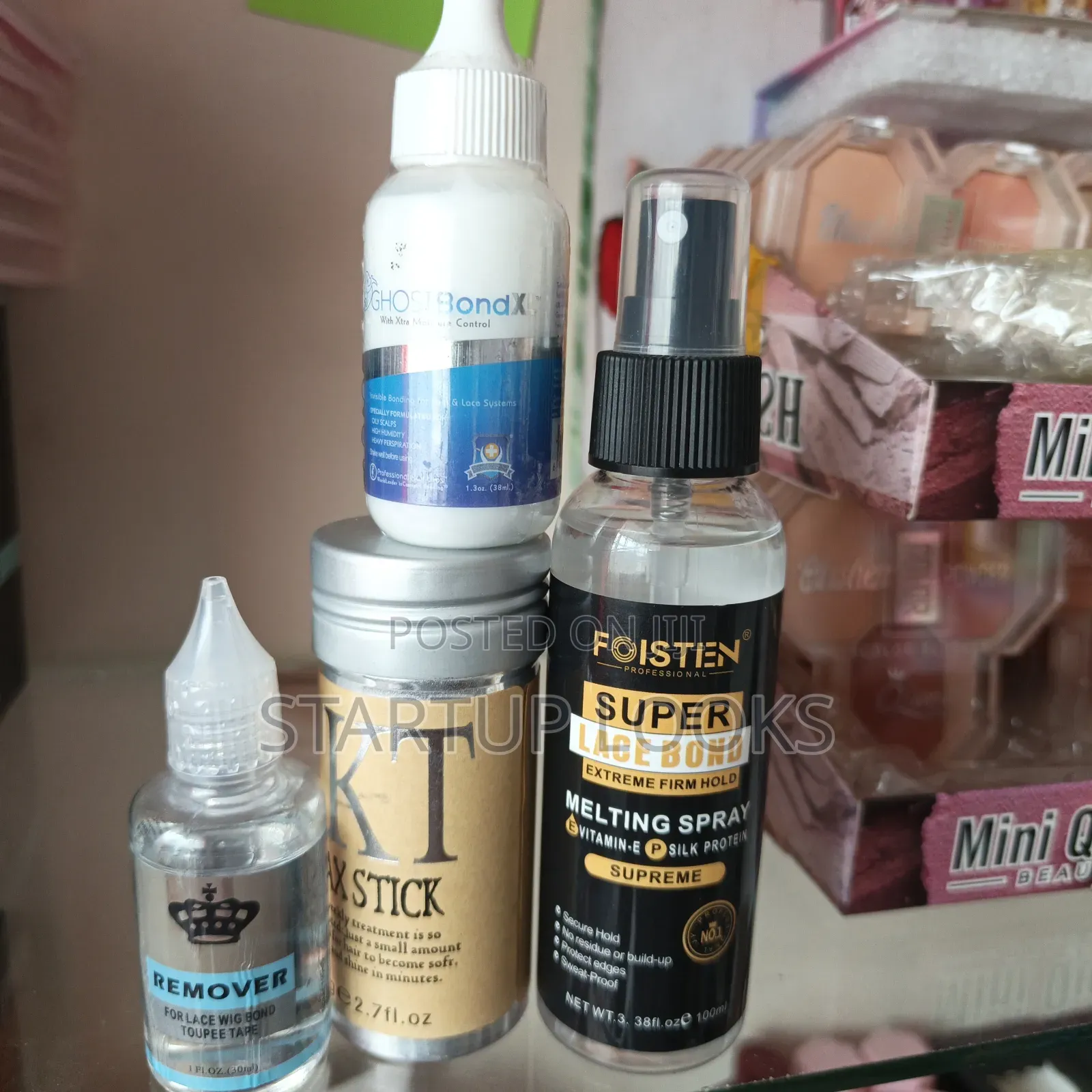 4 in 1 Wig Foisten Melting Spray, Wax Stick, Remover, Ghost Bond Glue