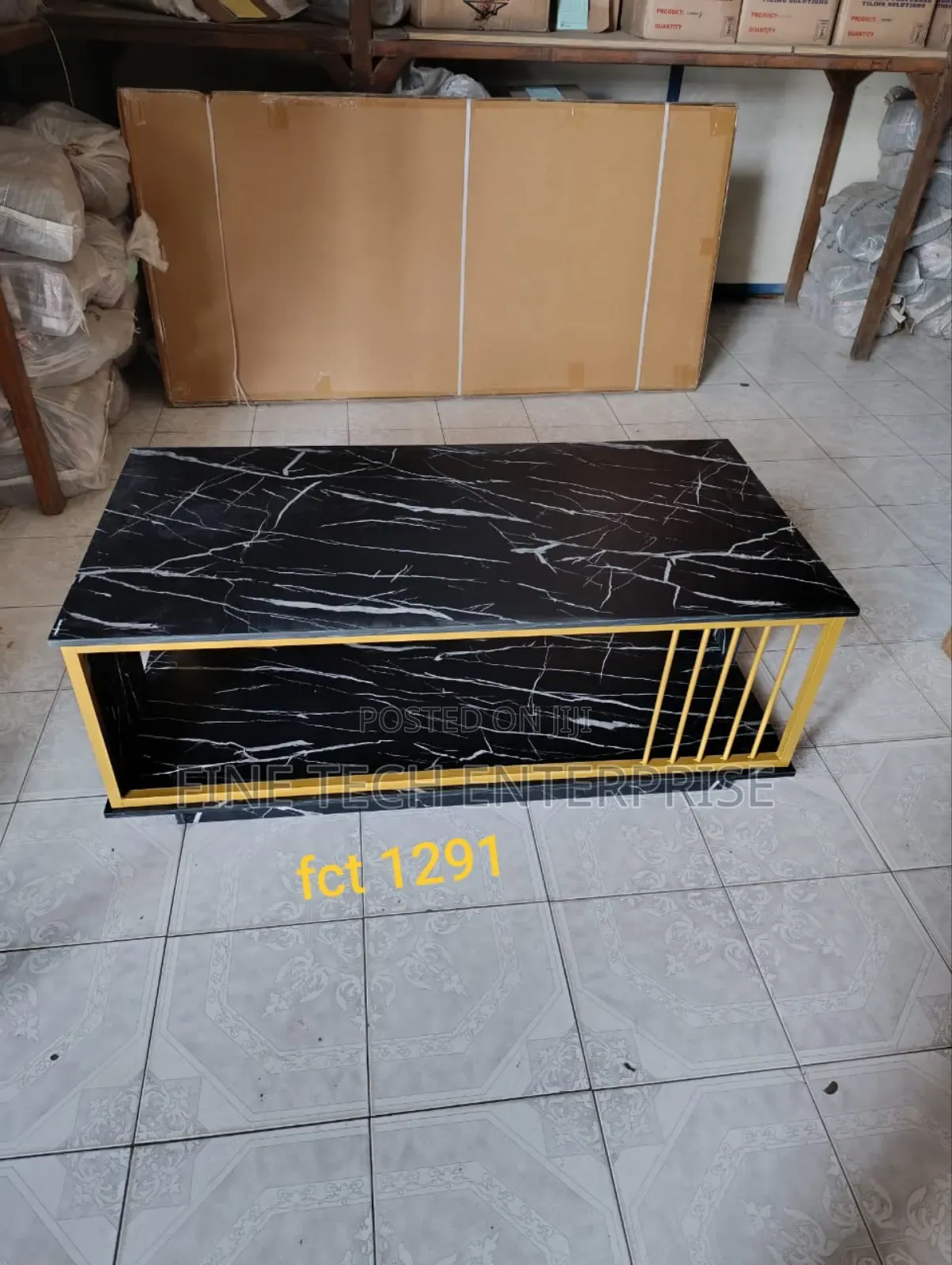 Executive Black Marble Coffee Table