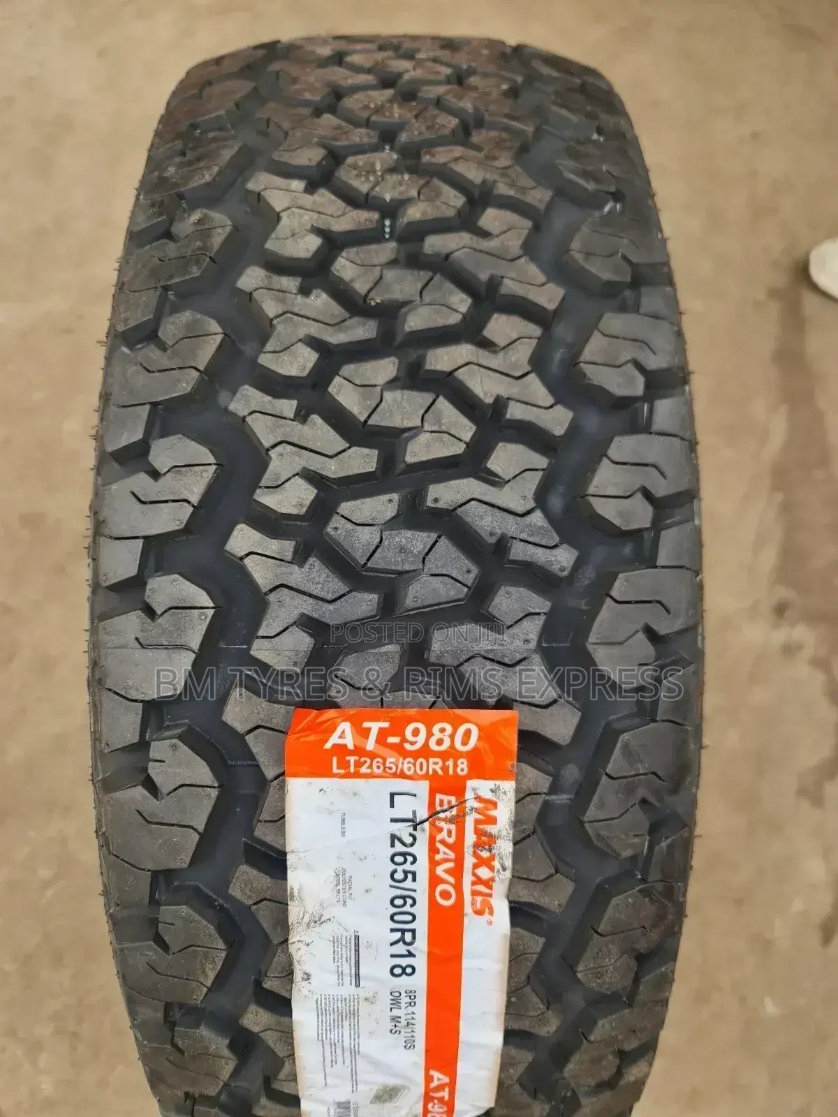 265 /60 R18 Maxxis( All Terrrain) At980. Thailand.