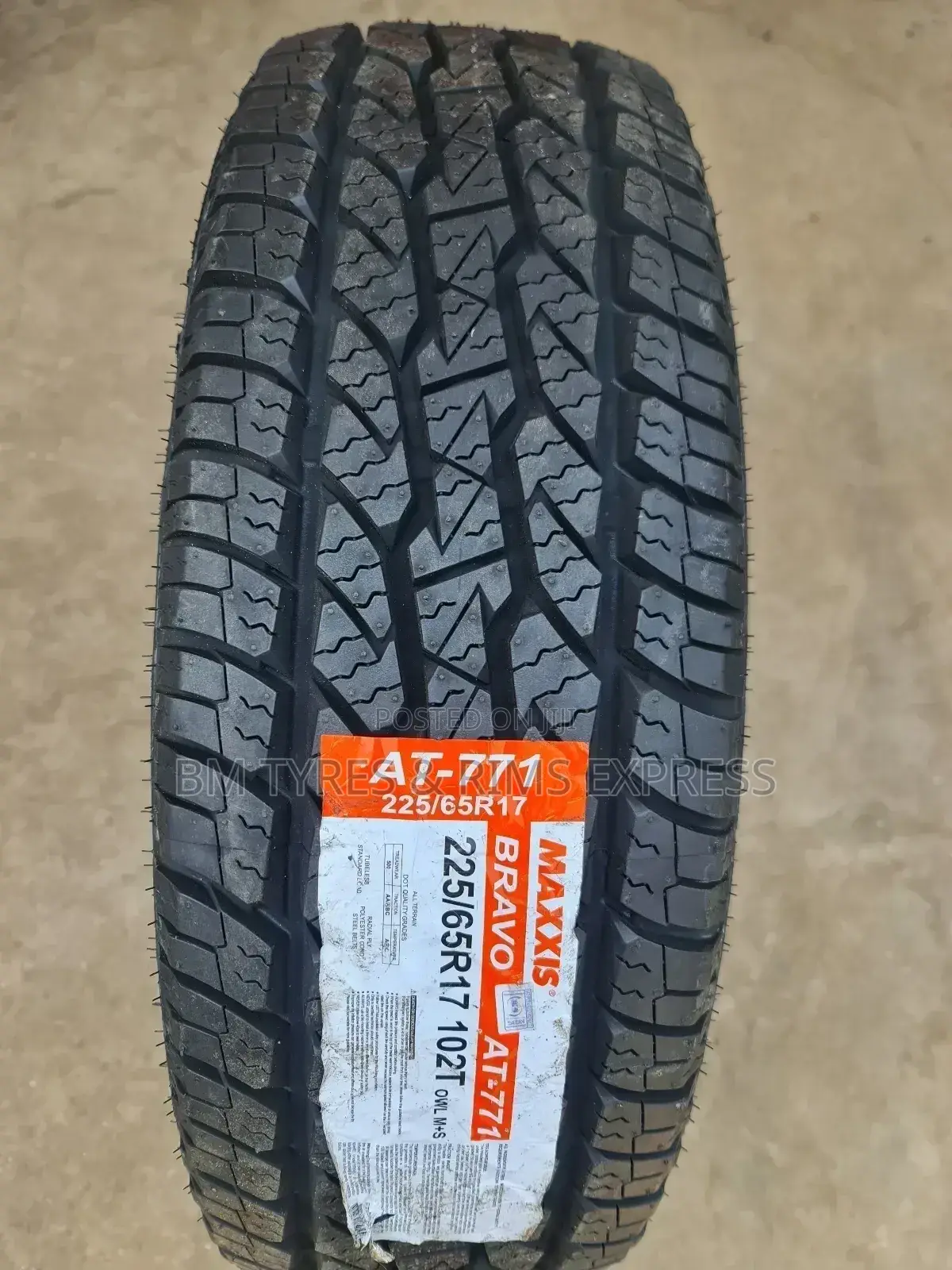 225 /65 R17 Maxxis Tyres ( All Terrrain) Thailand. At 771.