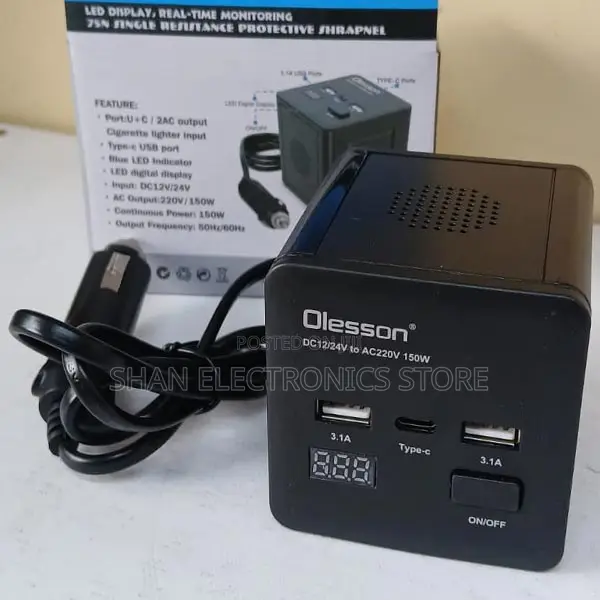 Universal Socket Power Adapter Carpower Inverter 150w Dc 12v to Ac220v
