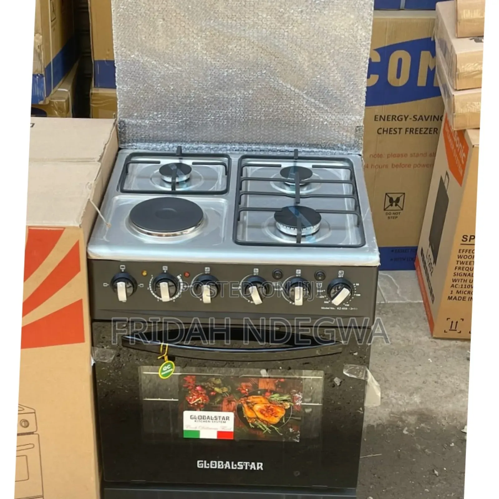 Black 60*60 Globalstar  Jet 3+1 Standing Cooker With Electric Oven