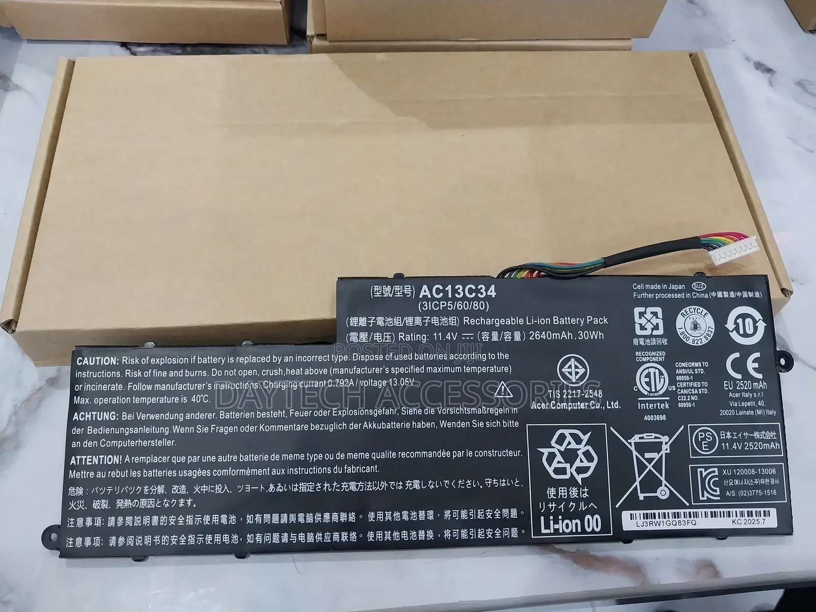 Acer Aspire V5-122-E3-111 Replacement Laptop Battery 30wh/2640mah.