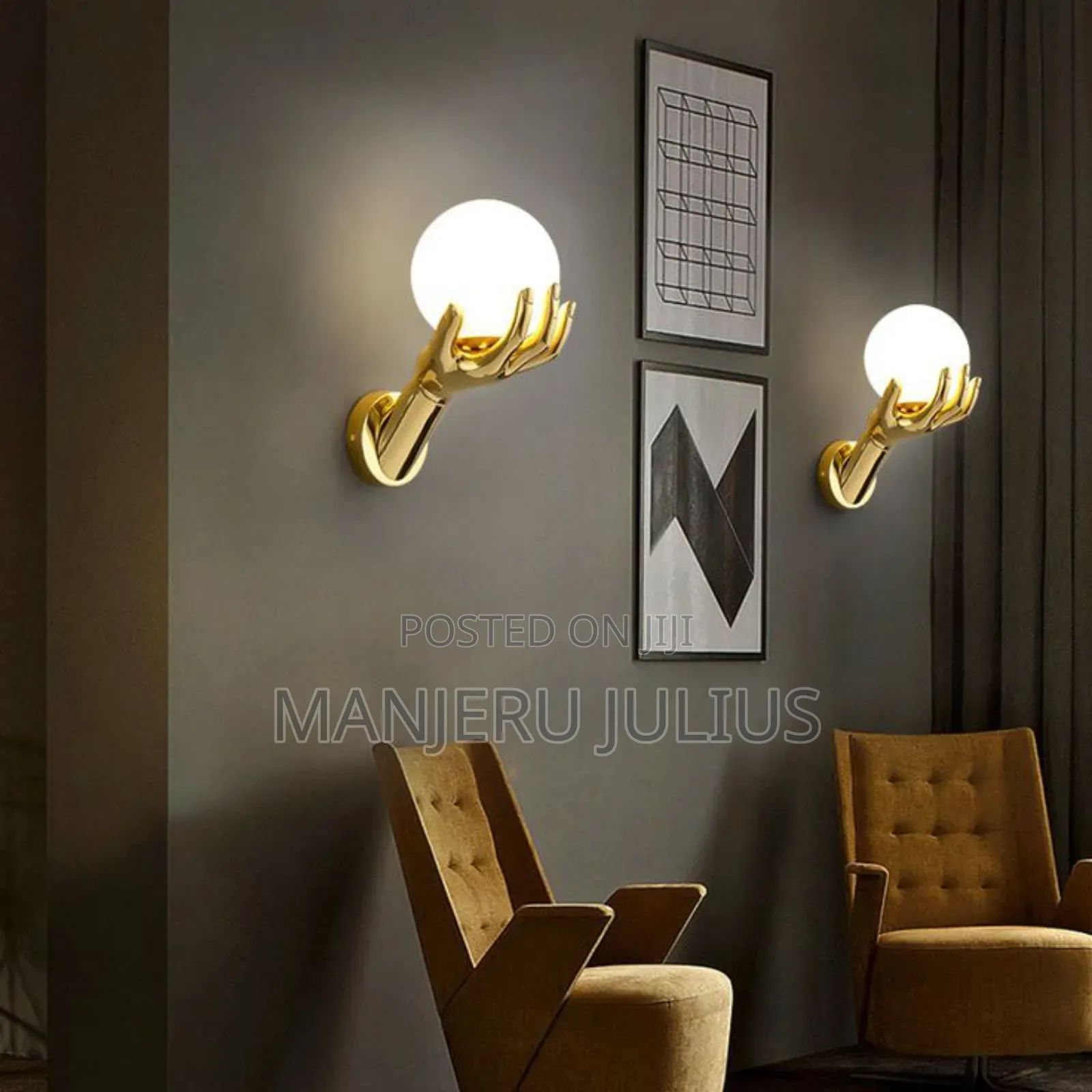 Golden Hand Wall Light