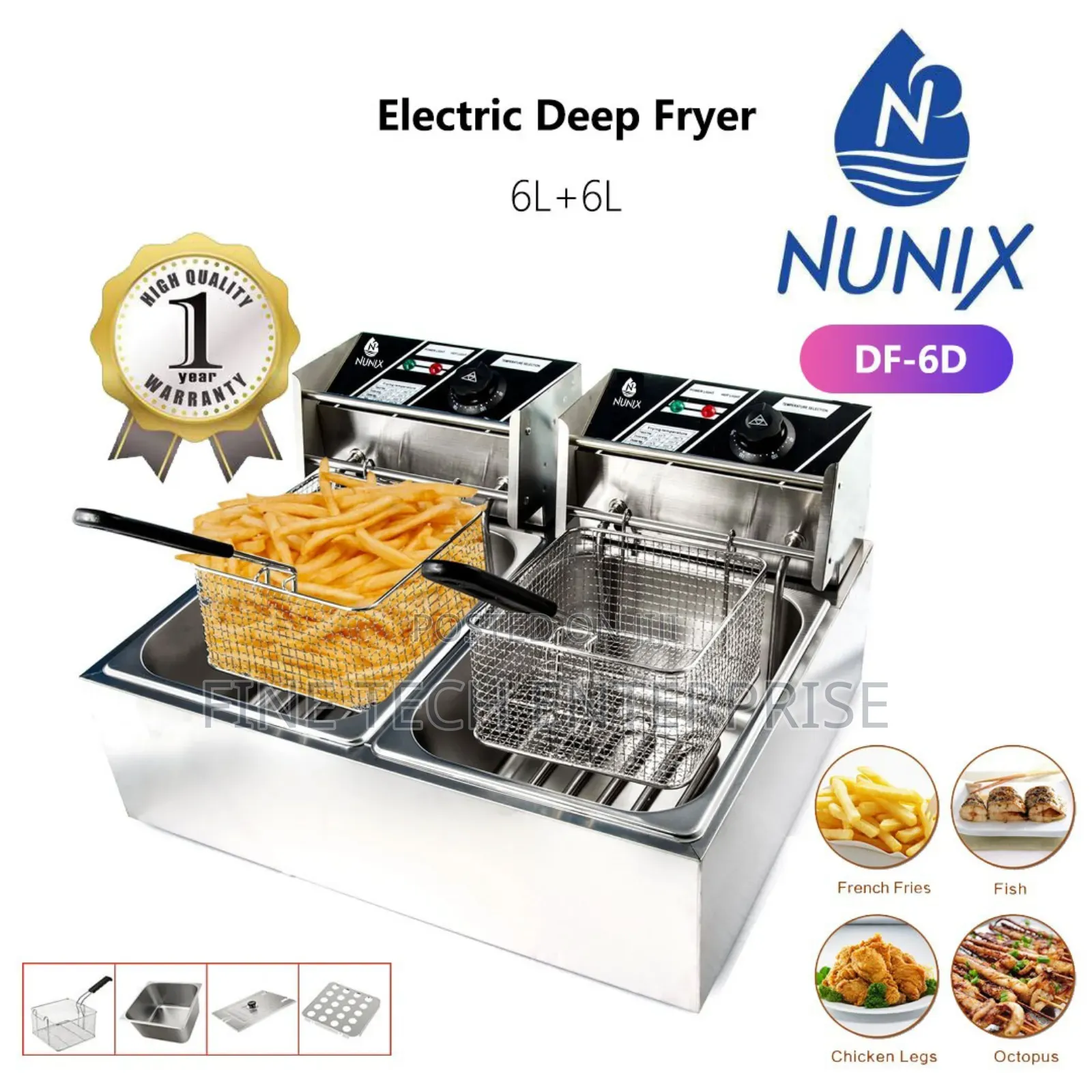 Nunix Double Electric Deep Fryer 

6+6 Litres