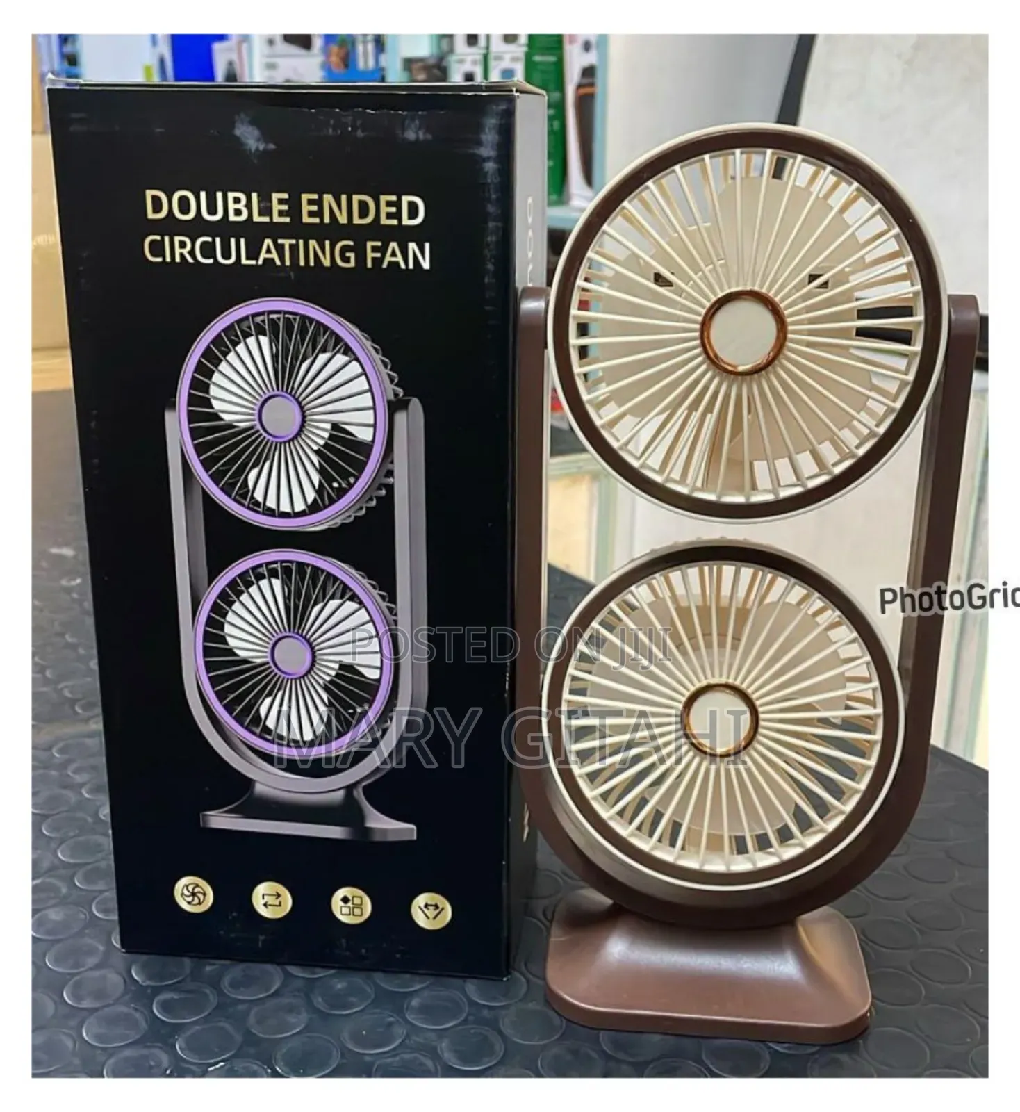 Hurricane Rechargeable 360 Dual Head Desktop Cooling Fan