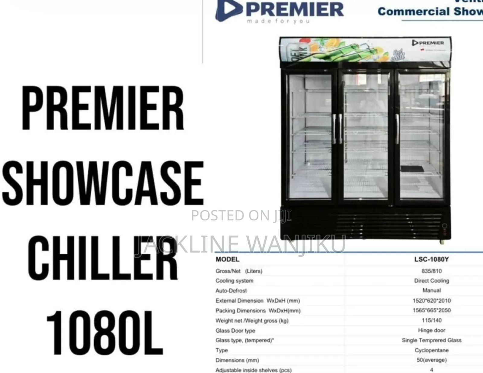 Affordable Premier Showcase Chiller 1080l