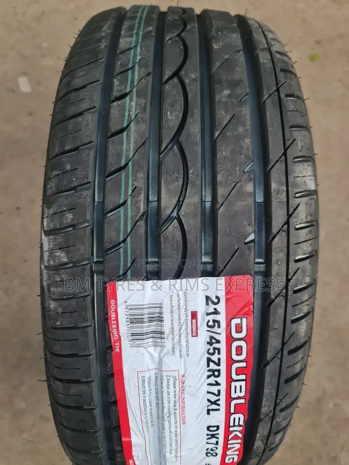 215 /45 R17 Doubleking Tyres.
