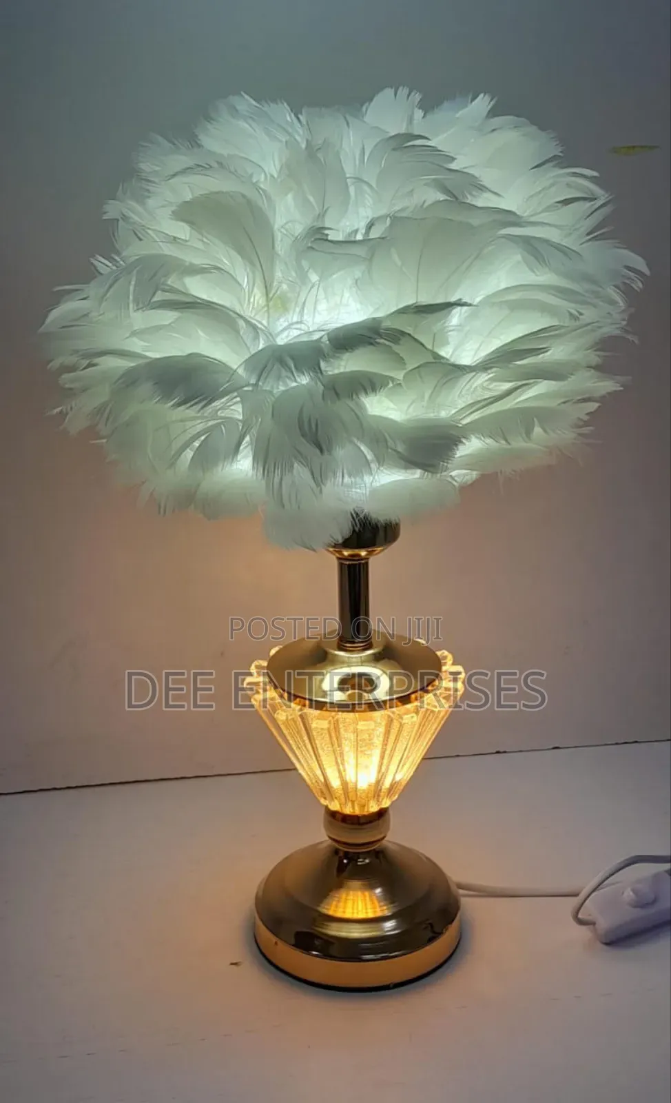 Crystal Feather Lamp Table