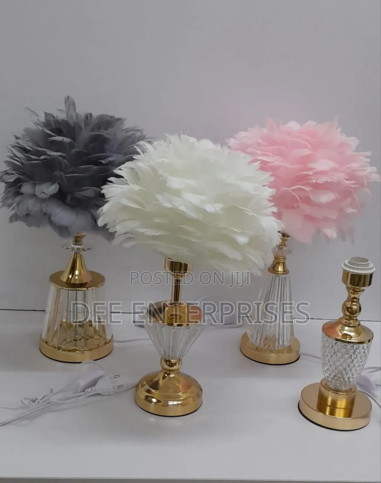 Crystal Feather Lamp Table