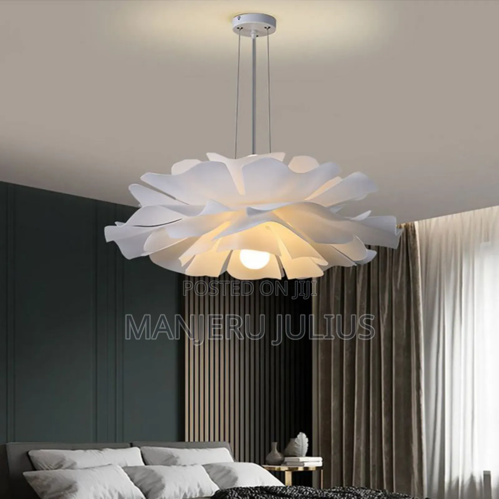 White Flower Pendant Light