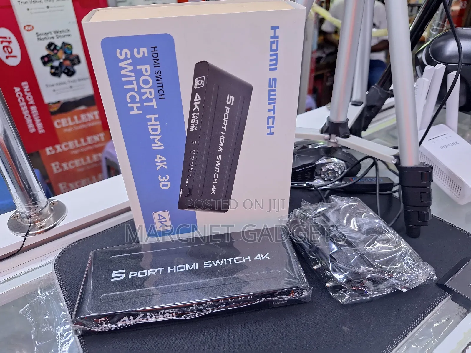  Powered 5 Port Hdmi Switch With Remote 5 Input 1 Out