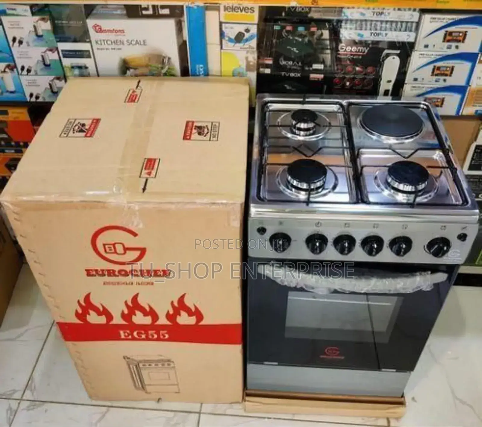60*65 Eurochef Free Standing 3 Gas Burner +1 Electric