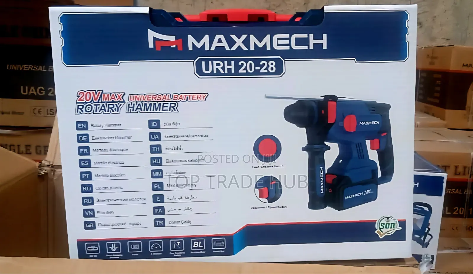 Durable Maxmech Cordless Rotary Hammer 28mm 1000w 20v Max Battery